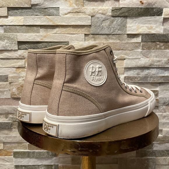 PF Flyers Center Hi 10.5M Sandstone Sneakers | Retro Canvas High Top Shoes NWOB - Picture 4 of 13